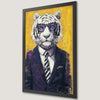 Dapper Tiger Art Poster in Purple Suit - Funky Wall Decor