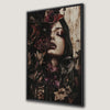 Dark Floral Painting Canvas Print with Gothic Flower Woman