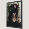 Dark Floral Wreath Art Poster - Gothic Wall Decor