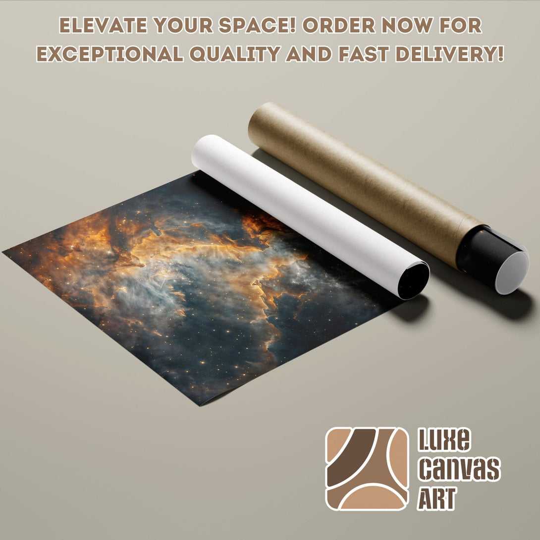 Poster Roll featuring a stunning nebula artwork in a warm, celestial color palette.
