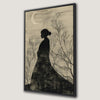 Dark Silhouette of Girl Twilight Canvas Print Wall Art