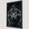 Dark Wolf Art Poster with Amber Eyes - Wildlife Wall Decor