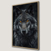 Dark Wolf Canvas Print with Amber Eyes Wall Decor