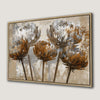 Delightful Abstract Floral Canvas Print Brown White Painting