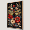 Delightful Dragonfly and Floral Canvas Print Art