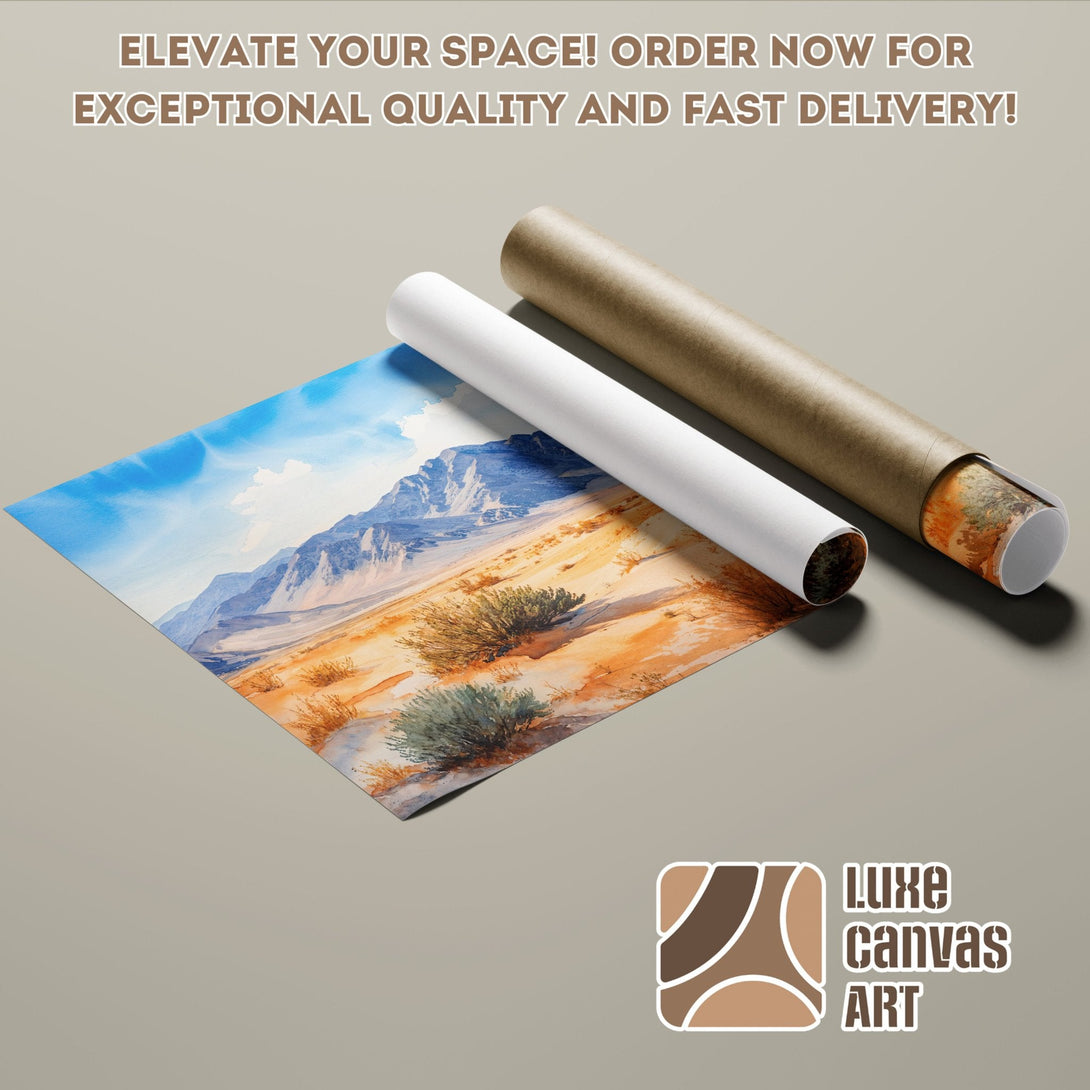 Watercolor landscape Poster Roll in warm earth tones, perfect for home decor. Order yours today!