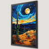Desert Night Sky Art Poster with Vibrant Stars
