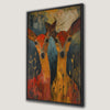 Doe Animal Pair Painting Print Canvas Wall Art