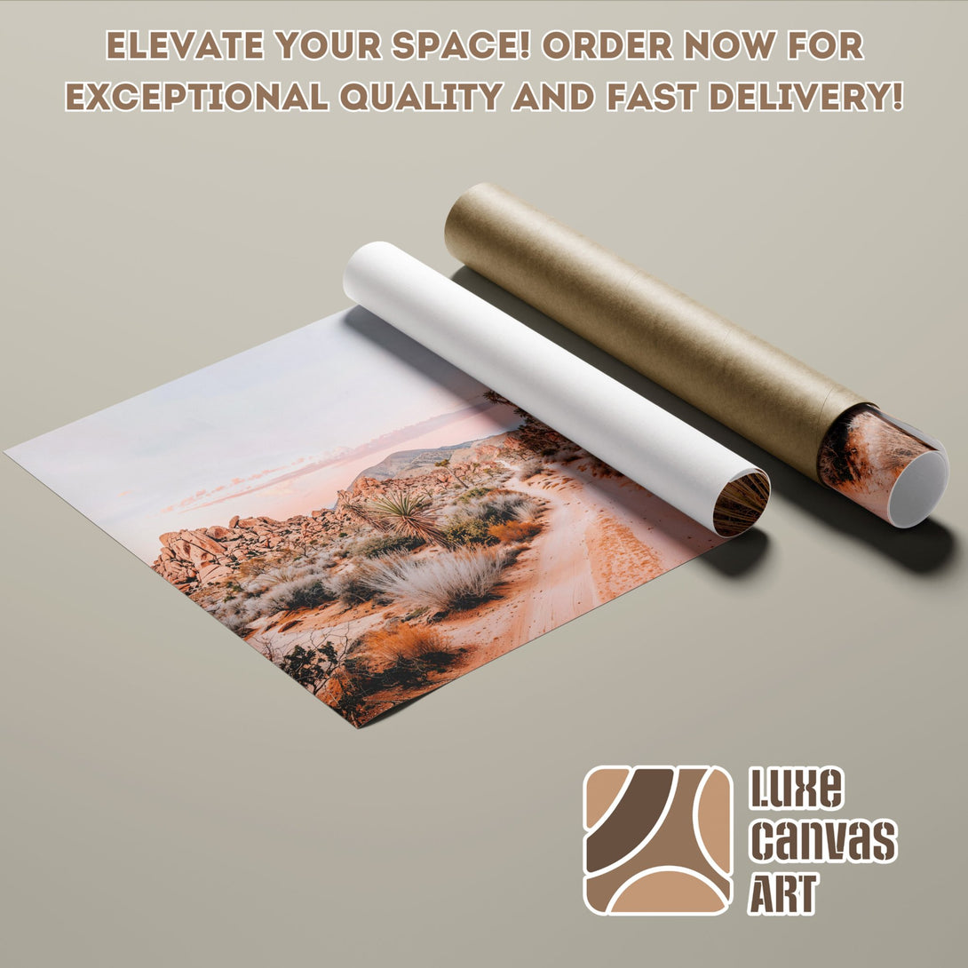 Desert landscape Poster Roll in warm earth tones. Elevate your space!