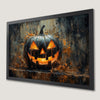 Eerie Glow Pumpkin Art Poster - Spooky Halloween Decor