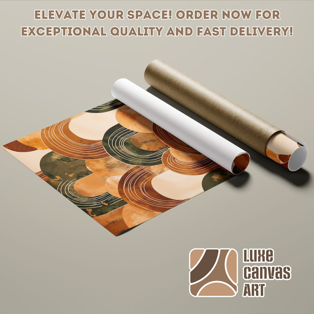 Abstract art poster roll in warm earth tones. Elevate your space with this stylish Poster!