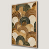 Beige Brown and Green Geometric Patterns Canvas Print
