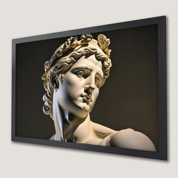 Framed Poster featuring a classical sculpture in a neutral color palette. Perfect art for your home!