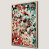 Vibrant Teal and Red Geometric Mosaic Canvas Print
