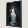 Eerie Ghost with Candle Art Poster for Gothic Decor