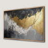 Black Gold Abstract Gray White Canvas Print with Luxury Style