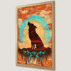Abstract Wolf Silhouette Art Poster - Boho Chic Wall Decor