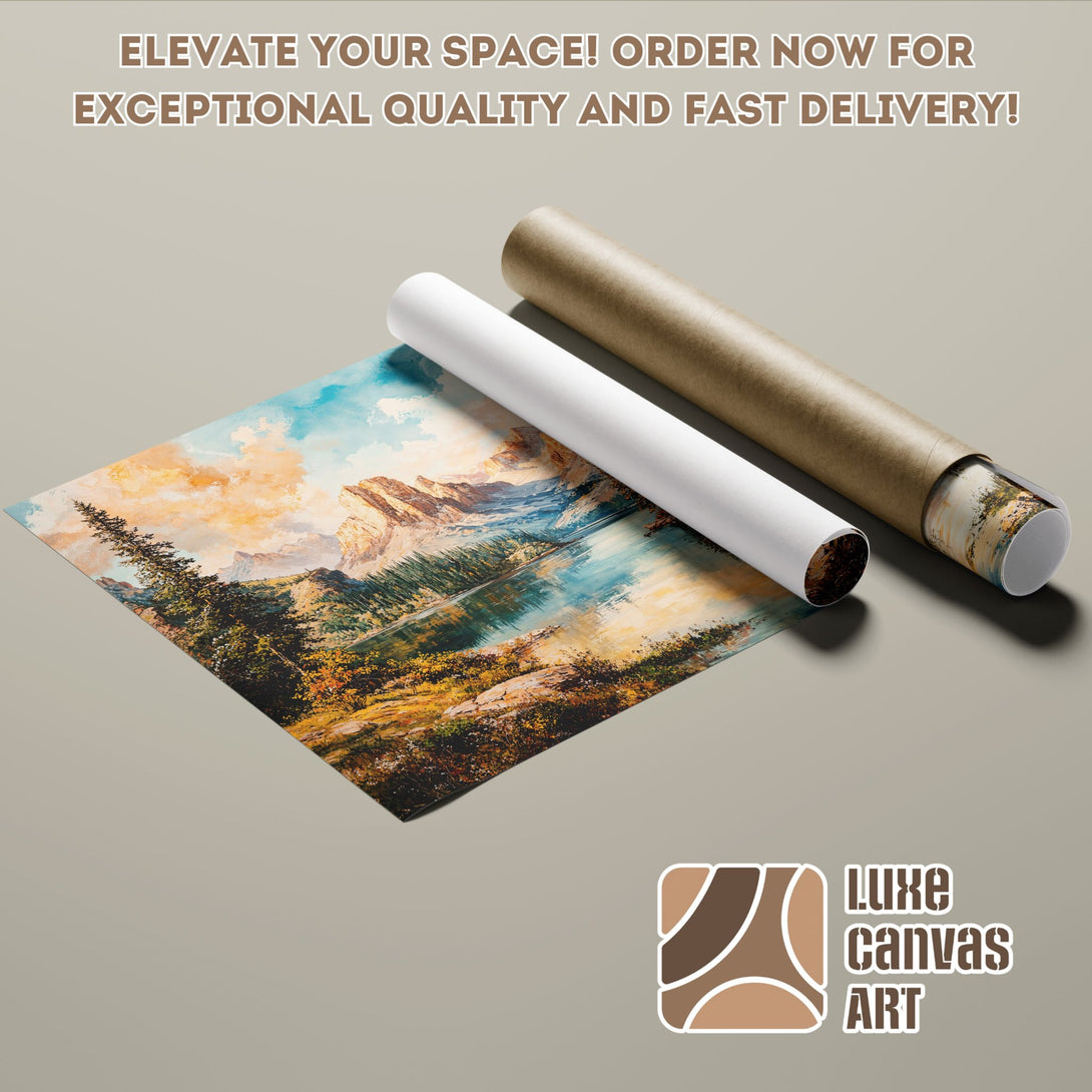 Landscape Poster Roll with vibrant colors and impressionist style. Perfect wall art!