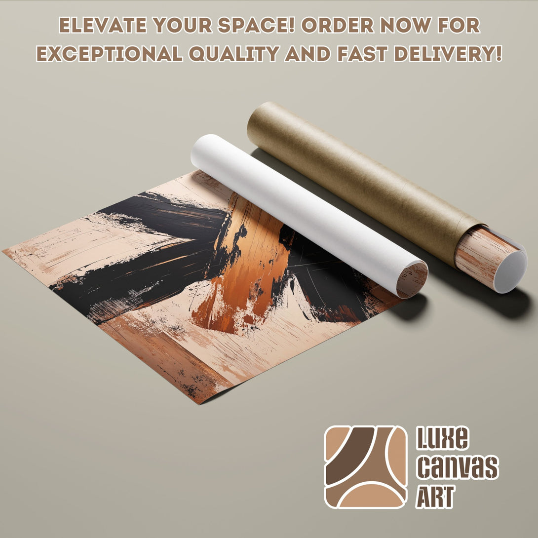 Abstract art poster roll in neutral tones. Elevate your space with this high-quality poster!