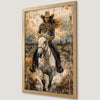 Cowgirl and White Horse Art Poster - Rustic Equestrian Decor