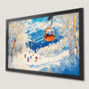 Snowy Mountain Ski Scene Art Poster - Winter Sports Decor