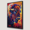 Vibrant Abstract Bison Canvas Print Wildlife Art