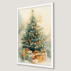 Festive Christmas Tree Art Poster with Holiday Gifts