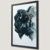 American Buffalo in Foggy Forest Art Poster - Rustic Wildlife Decor