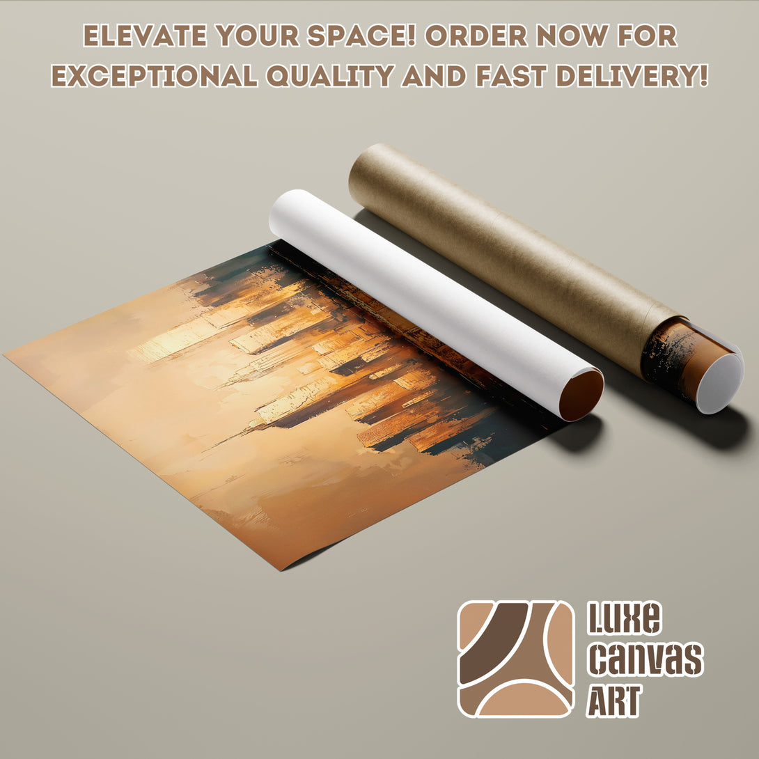 Abstract art Poster Roll in warm earth tones. Elevate your space with this unique piece! Order now for fast delivery.