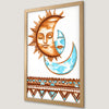 Bohemian Sun and Moon Art Poster - Folk-Inspired Wall Decor