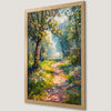 Forest Path Art Poster with Lush Foliage and Rustic Charm