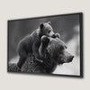 Bear and Cub Framed Canvas Print Wall Art Decor