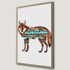 Bohemian Wolf Art Framed Canvas Print Ethnic Design