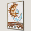 Sun and Moon Faces Bohemian Canvas Print Framed Art