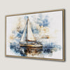 Nautical Watercolor Sailboat Canvas Print with Frame