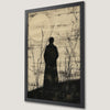 Creepy Landscape Art Poster - Minimalist Full Moon Silhouette