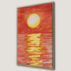 Vibrant Ocean Sunset Framed Canvas Print Coastal Art