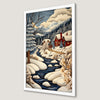 Winter Mountain River Art Poster - Snowy Landscape Wall Decor