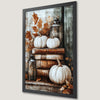 Autumnal Pumpkin and Books Art Poster for Cozy Decor