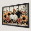 Autumn Harvest Pumpkin and Sunflower Art Poster for Cozy Decor