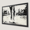 Dynamic Runner Silhouette Art Poster - Black and White Athletic Decor