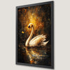 Autumn Lake Swan Art Poster with Butterfly Detail