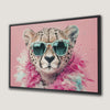 Funky Pink Cheetah Framed Canvas Print for Trendy Decor