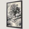 Black and White Tree Art Poster for Office Decor
