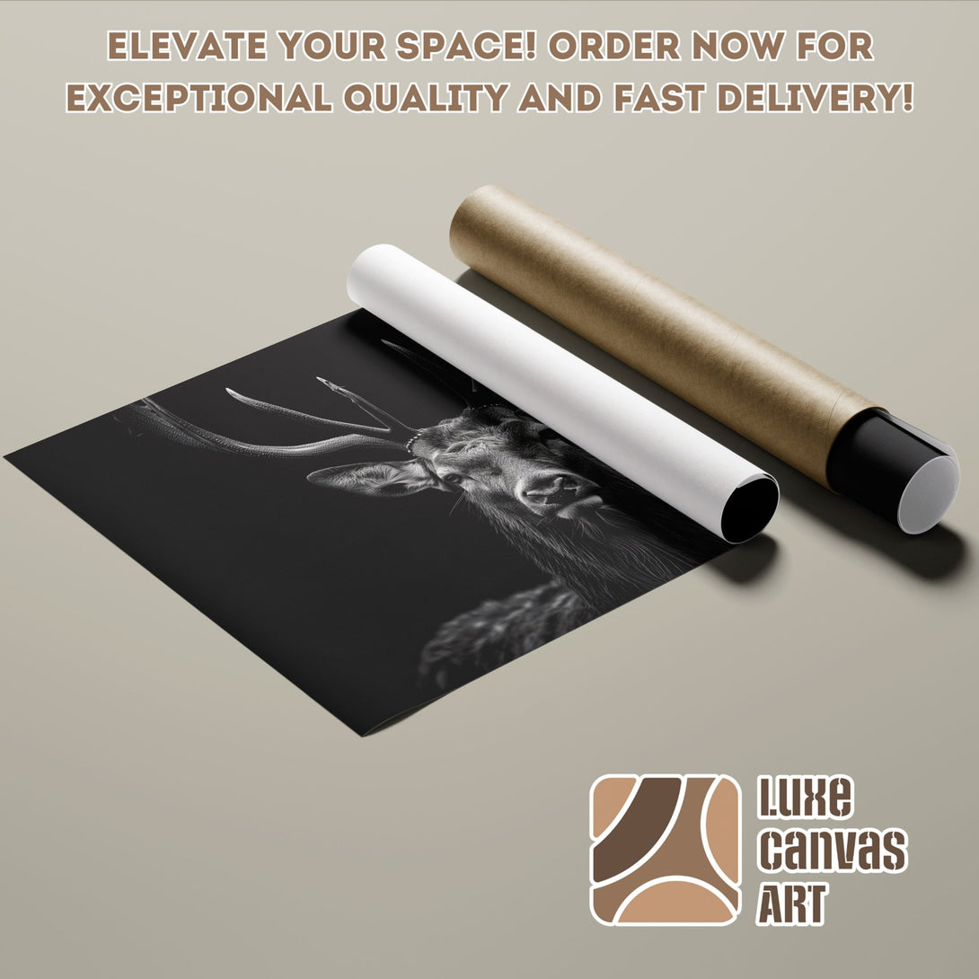 Deer Poster Roll in monochrome style, perfect for modern home decor. Order now!