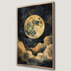 Celestial Full Moon and Starry Night Canvas Print