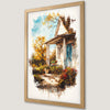Autumn Cottage Wall Poster - Rustic Countryside Art Print