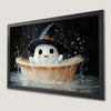 Spooky Ghost in Bathtub Art Poster | Halloween Wall Decor