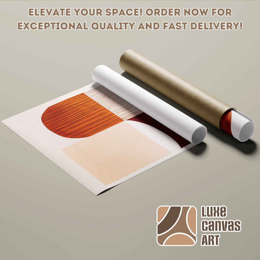Abstract art Poster Roll in warm tones. Elevate your space with Luxe Canvas Art!