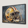 Vibrant American Football Helmet Canvas Print Framed Art